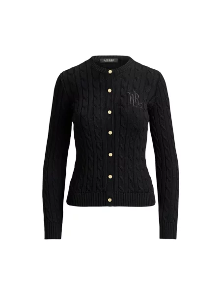 Lauren Ralph Lauren kardigan z bawełną czarny