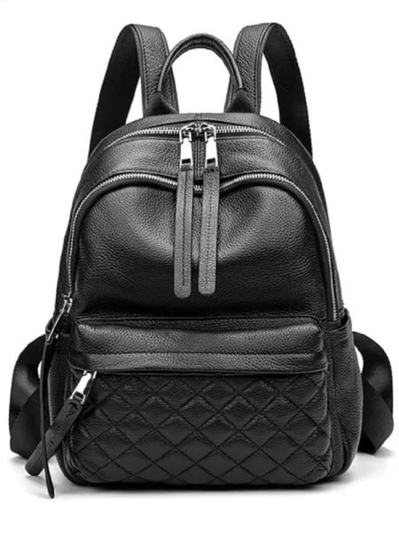 Кожаный повседневный рюкзак Royalbag черный