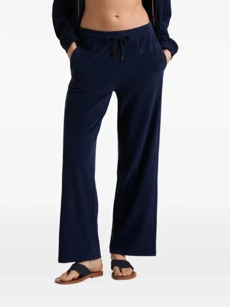 Pantaloni Vilebrequin din material terry cu cordon albastru