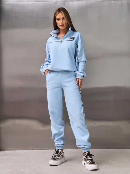 Спортивний костюм ISSA Plus фліс блакитний