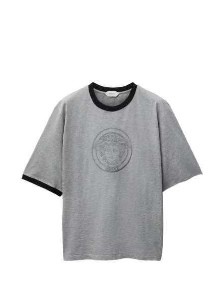 Tricou Versace cu imagine din jerseu gri