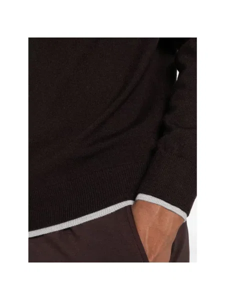 Sweter Eleventy wełniany brązowy