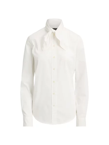 Cămașă Lauren Ralph Lauren cu legături alb