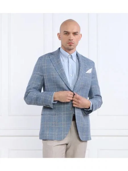 Oscar Jacobson De in sacou Fogerty Blazer cu adaos de mătase albastru