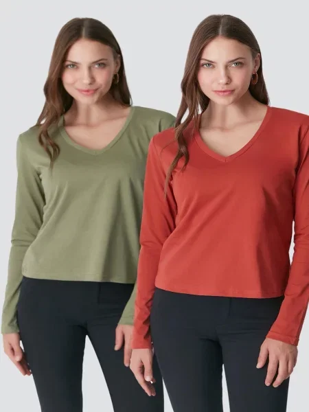 C&City Pyžamové kalhoty khaki / tmavě oranžová