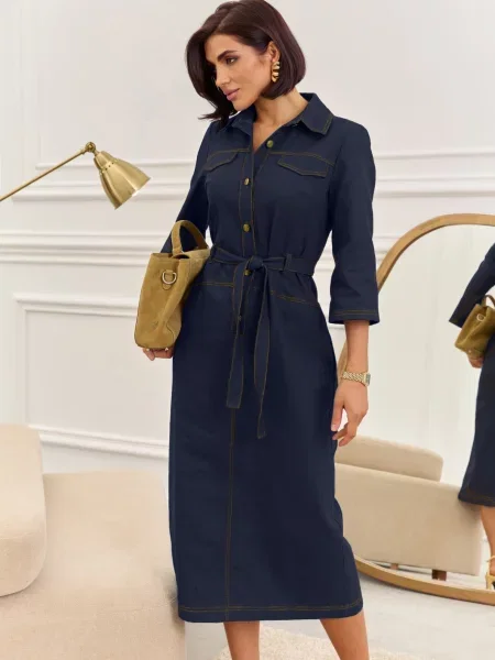 Сукні Dressa темно-синій бавовна/поліестер/еластан синя