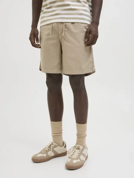 Шорти JACK & JONES бавовна/льон бежевий