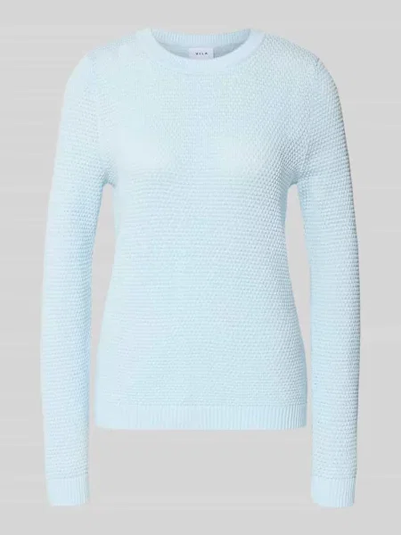 Sweter z dzianiny z prążkowanymi wykończeniami model ‘dalo’ Vila
