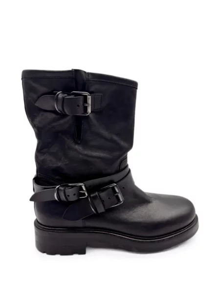 Botine Strategia Shoes din piele cu cataramă negru