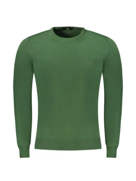 Pulover Cavalli Class cu broderie cu decolteu rotund verde