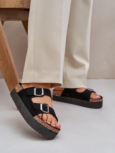 Сандали Pe1 на платформе черно