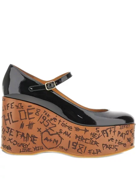Pantofi cu toc Chloé cu pană negru