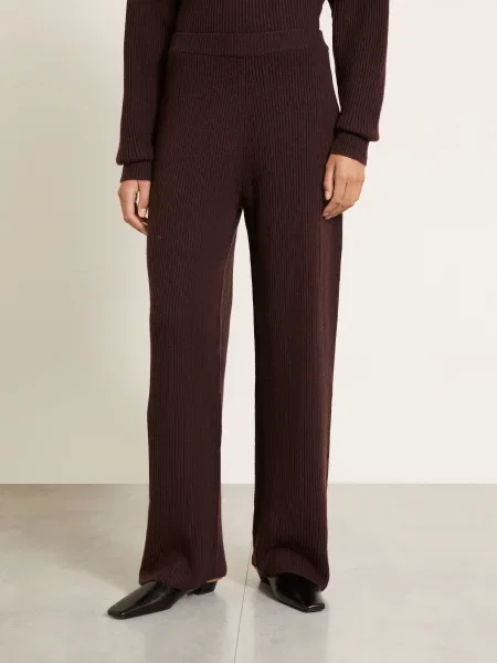 Sportmax Pletené Kalhoty Goloso tmavě hnědá