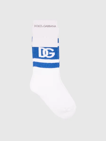 Утеплені шкарпетки з логотипом Dolce&gabbana білі