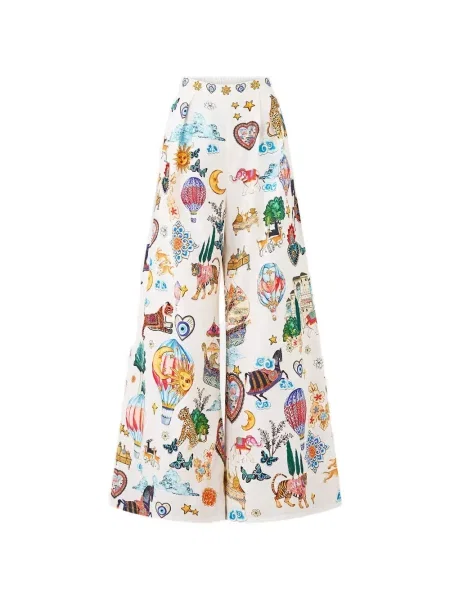 Pantaloni Camilla alb