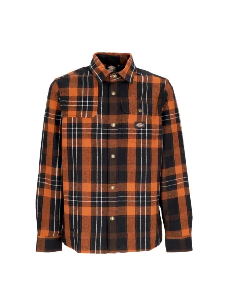 Koszula Dickies z długim rękawem flanelowa brązowa