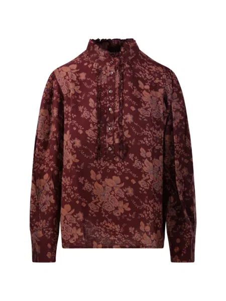 Bluză Antik Batik cu model floral cu imagine maro