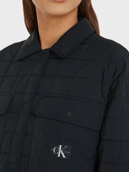 Стьобане довге пальто Calvin Klein Jeans чорне