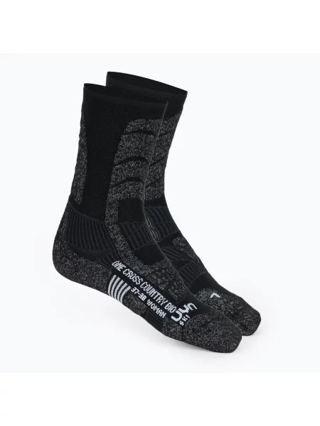Дамски скиорски чорапи UYN Ski Cross Country One Bio black/anthracite черно