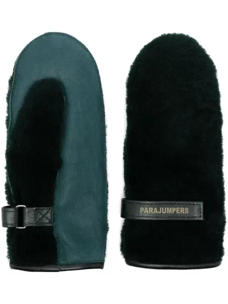 Ovčí kůže rukavice Parajumpers s potiskem zelené