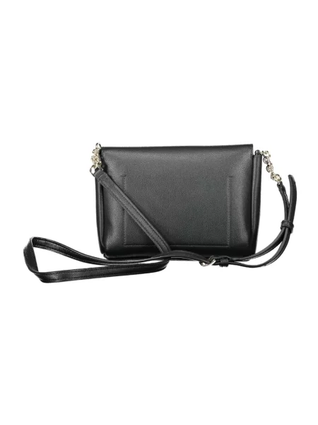 Lniana torebka crossbody Calvin Klein czarna