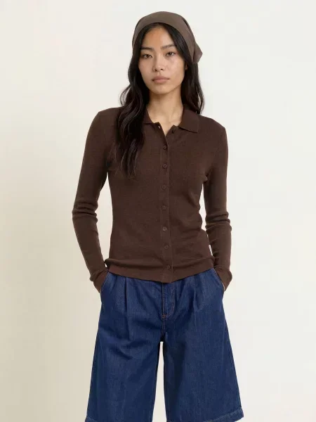Marc O'polo Denim Košilová Halenka Z Džerzeje hnědá