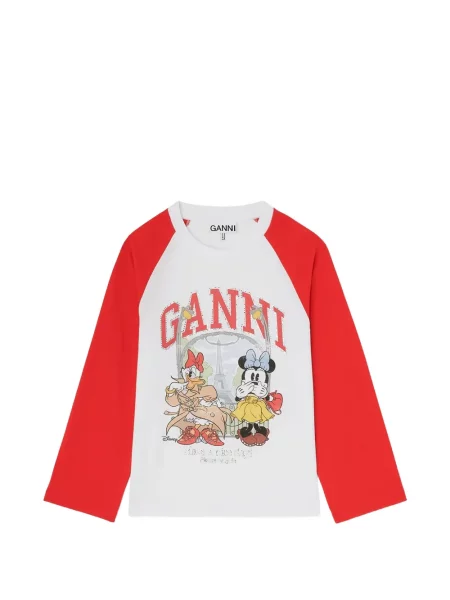 Tricou Ganni cu imagine alb
