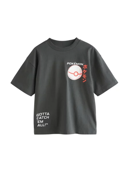 Next Tricou Pokémon gri grafit / roșu alb