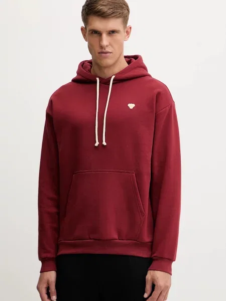 Суичър с качулка Hummel с качулка винено червено