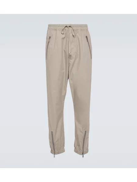 Poplínové kalhoty Rick Owens bílé