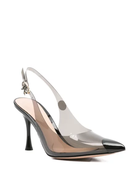 Pantofi cu toc Gianvito Rossi transparente slingback negru