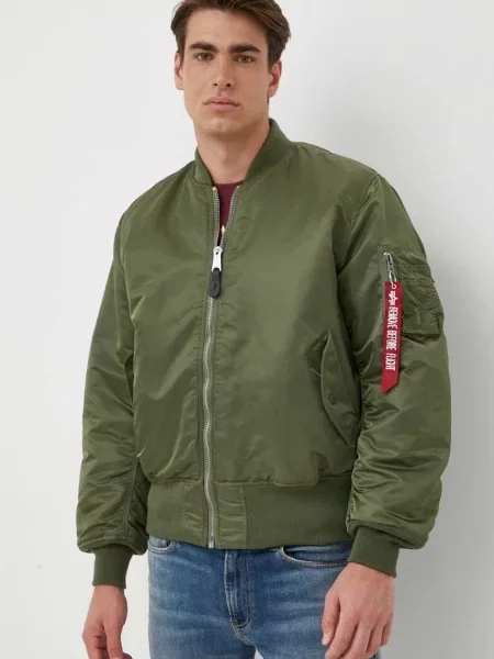 Яке бомбър с две лица Alpha Industries с преходна изолация зелено