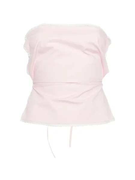 Bluzka Msgm koronkowa wiązana różowa