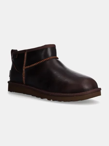 Кожени апрески UGG Classic Ultra Mini Lthr Regen кафяво