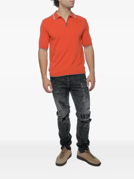 Tricou polo Armani Exchange portocaliu