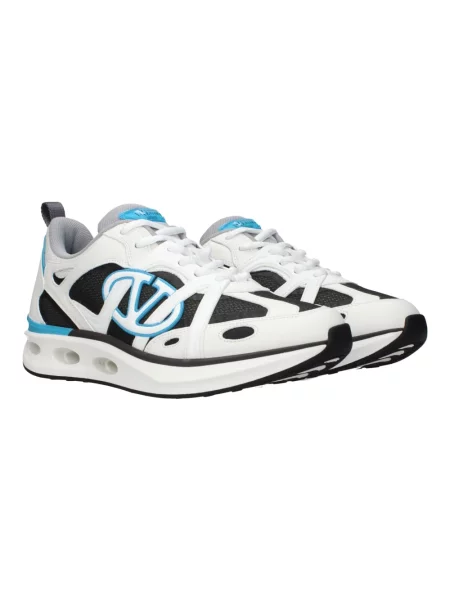 Sneakersy Valentino Garavani skórzane z siateczki białe