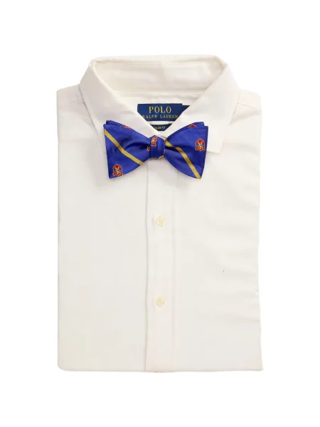Ριγέ καμβάς κασκόλ Polo Ralph Lauren με κέντημα μπλε