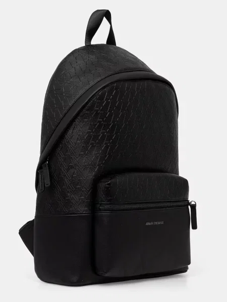 Armani Exchange rucsac pentru bărbați cu imitație de piele negru