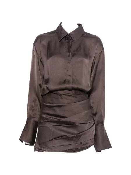 Rochie mini The Andamane cu volane maro