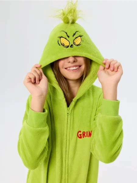 Sinsay Pyžamo Onesie Grinch neonová