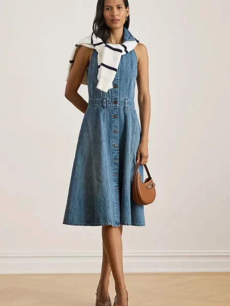 Lauren Ralph Lauren rochie jeans albastru