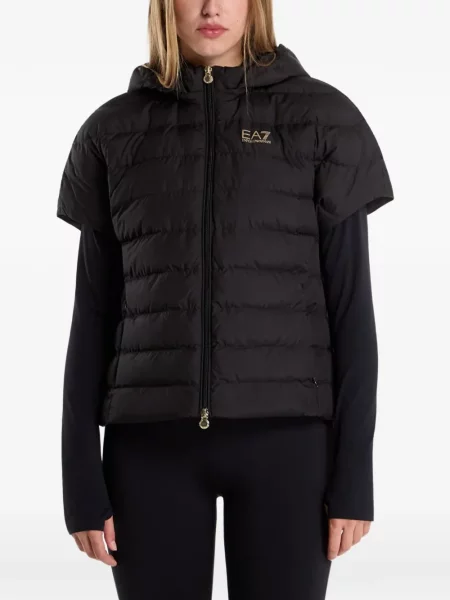 Geacă Ea7 Emporio Armani cu glugă negru