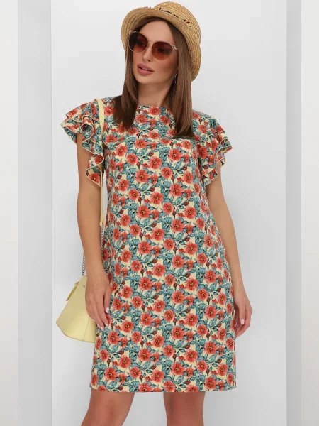 Сукня міні MarSe софтшел жовтий