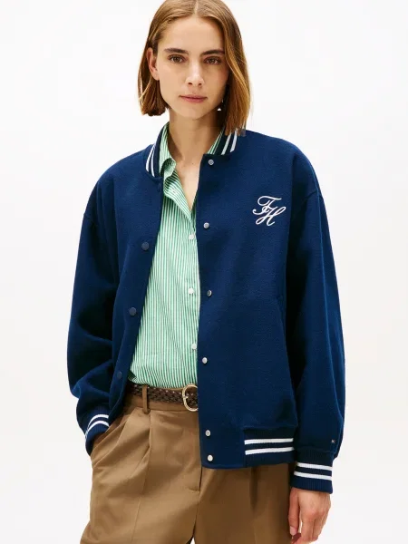 Tommy Hilfiger Bomber jakna z dodatkom volne modra