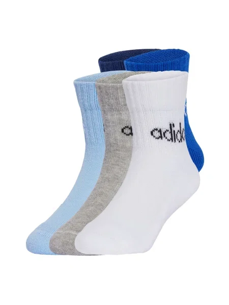 ADIDAS PERFORMANCE Športové ponožky Linear Ankle 5 Pairs Kids modrá / tmavomodrá / svetlomodrá / sivá melírovaná biela
