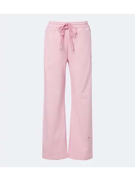 Pantaloni Adidas By Stella Mccartney din jerseu cu autograf roz