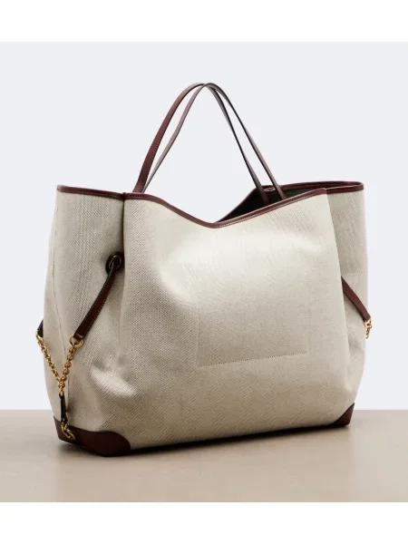 Geantă shopper Chloé din piele alb