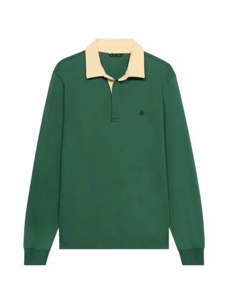Gulerat tricou polo Brooks Brothers de catifea cord verde