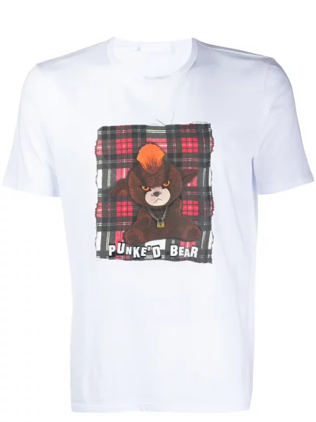 Grafic tricou Neil Barrett cu imagine alb