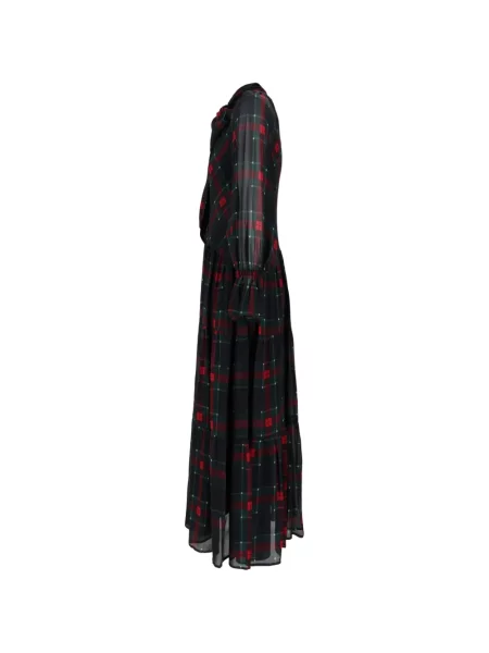 Rochie maxi Shirtaporter în carouri cu imagine albastru